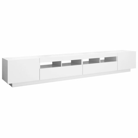 Tv-meubel met LED-verlichting 260x35x40 cm wit 7