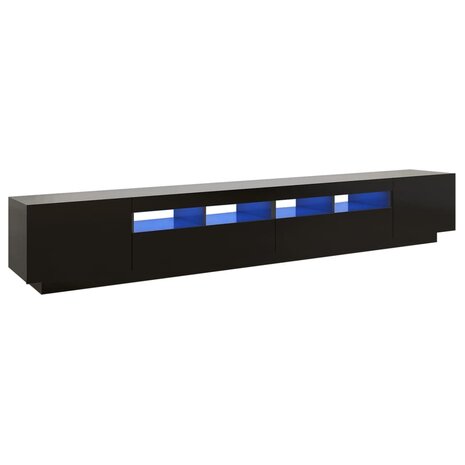 Tv-meubel met LED-verlichting 260x35x40 cm zwart 2