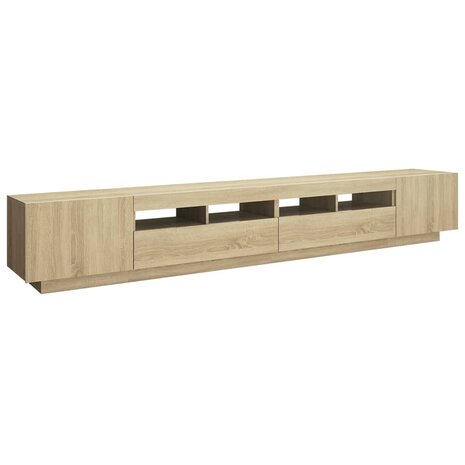 Tv-meubel met LED-verlichting 260x35x40 cm sonoma eikenkleurig 7