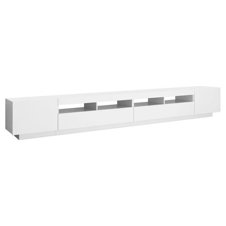 Tv-meubel met LED-verlichting 300x35x40 cm wit 7