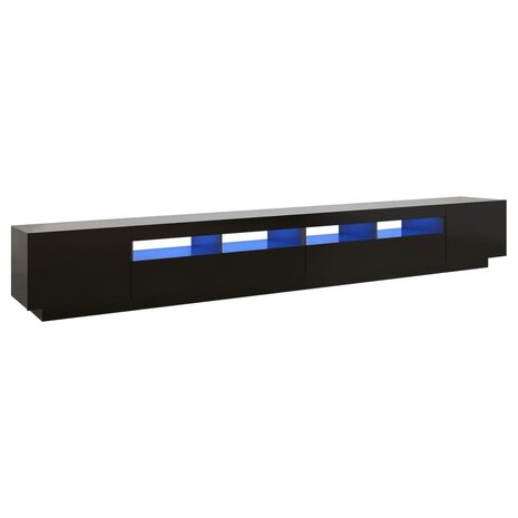 Tv-meubel met LED-verlichting 300x35x40 cm zwart 2