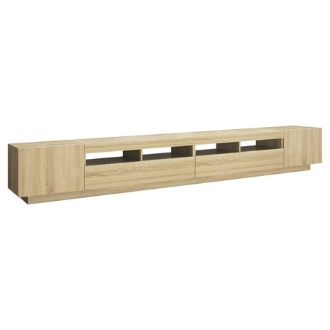 Tv-meubel met LED-verlichting 300x35x40 cm sonoma eikenkleurig 7