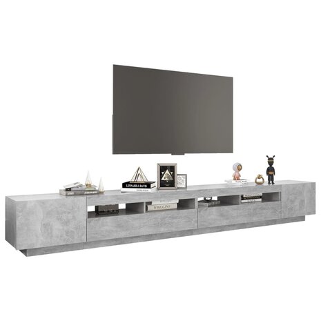 Tv-meubel met LED-verlichting 300x35x40 cm betongrijs 6