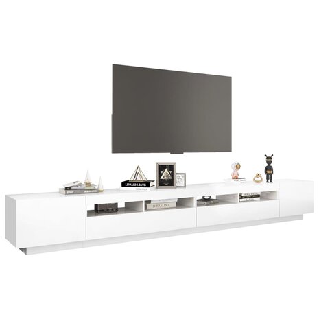 Tv-meubel met LED-verlichting 300x35x40 cm hoogglans wit 6