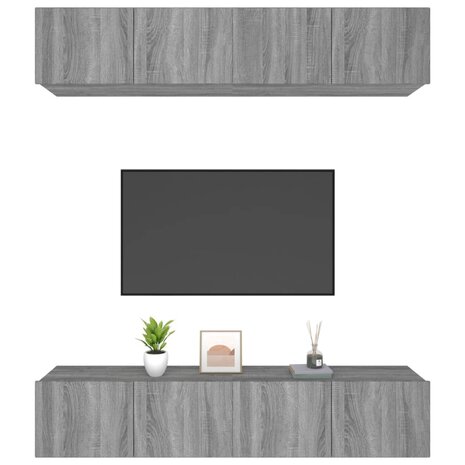 Tv-meubelen 4 st 80x30x30 cm bewerkt hout grijs sonoma eiken 4