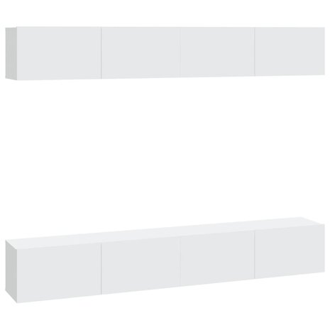 Tv-wandmeubels 4 st 100x30x30 cm wit 2