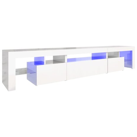 Tv-meubel met LED-verlichting 215x36,5x40 cm hoogglans wit 2