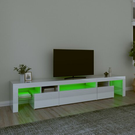 Tv-meubel met LED-verlichting 215x36,5x40 cm hoogglans wit 4