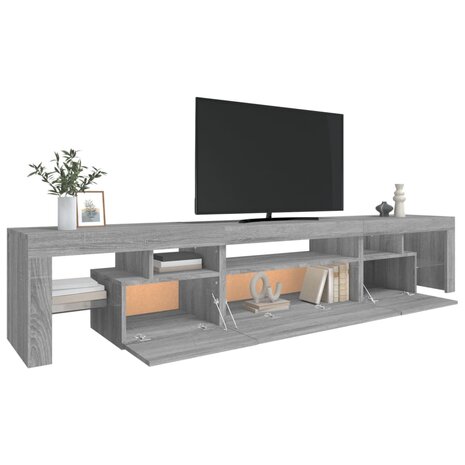 Tv-meubel met LED-verlichting 215x36,5x40 cm grijs sonoma eiken 6