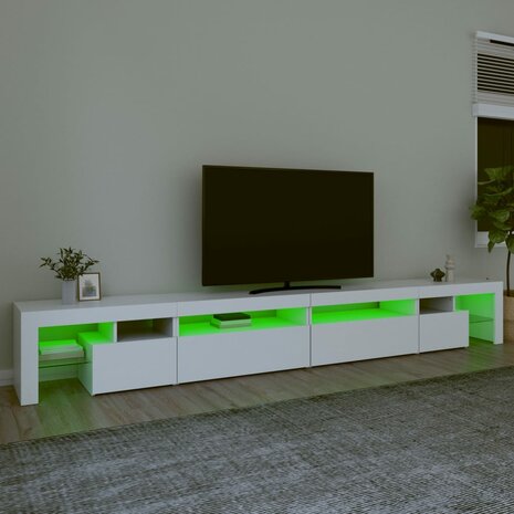 Tv-meubel met LED-verlichting 290x36,5x40 cm wit 4