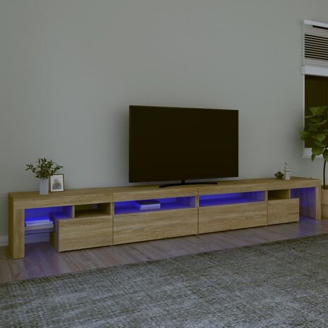 Tv-meubel met LED-verlichting 290x36,5x40cm sonoma eikenkleurig 1