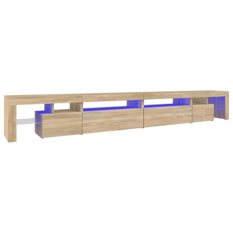 Tv-meubel met LED-verlichting 290x36,5x40cm sonoma eikenkleurig 2