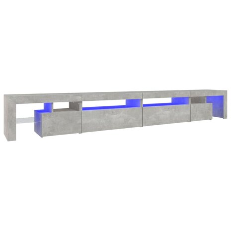 Tv-meubel met LED-verlichting 290x36,5x40 cm betongrijs 2