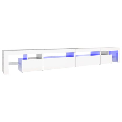 Tv-meubel met LED-verlichting 290x36,5x40 cm hoogglans wit 2