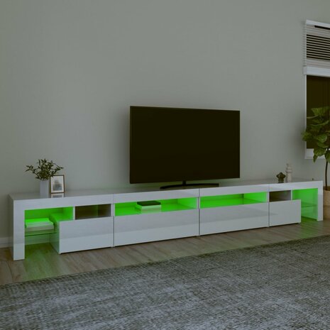 Tv-meubel met LED-verlichting 290x36,5x40 cm hoogglans wit 4