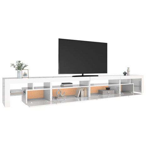 Tv-meubel met LED-verlichting 290x36,5x40 cm hoogglans wit 6