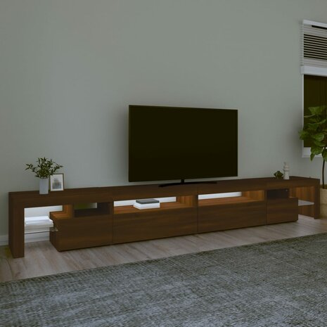 Tv-meubel met LED-verlichting 290x36,5x40 cm bruin eikenkleur 3