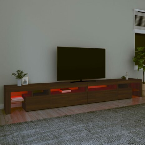 Tv-meubel met LED-verlichting 290x36,5x40 cm bruin eikenkleur 5