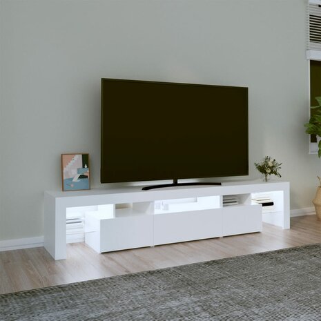 Tv-meubel met LED-verlichting 200x36,5x40 cm wit 3