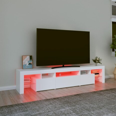 Tv-meubel met LED-verlichting 200x36,5x40 cm wit 5