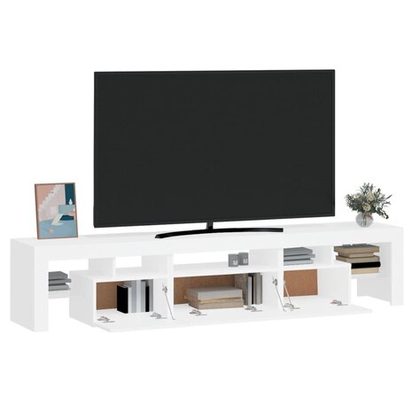 Tv-meubel met LED-verlichting 200x36,5x40 cm wit 6