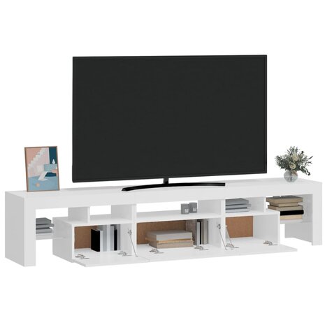 Tv-meubel met LED-verlichting 200x36,5x40 cm hoogglans wit 6