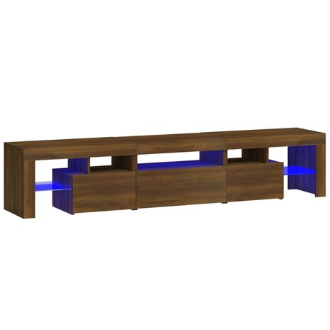 Tv-meubel met LED-verlichting 200x36,5x40 cm bruin eikenkleur 2