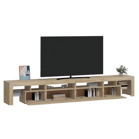 Tv-meubel met LED-verlichting 260x36,5x40cm sonoma eikenkleurig 6