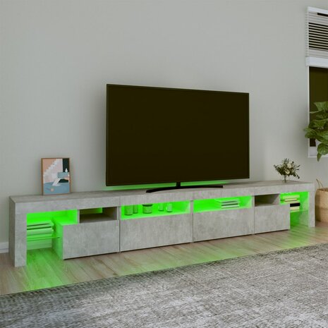 Tv-meubel met LED-verlichting 260x36,5x40 cm betongrijs 4