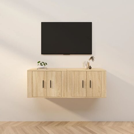 Tv-wandmeubels 2 st 57x34,5x40 cm sonoma eikenkleurig 1