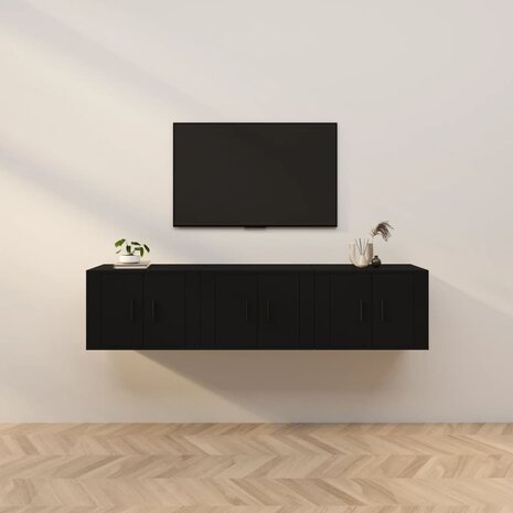 Tv-wandmeubels 3 st 57x34,5x40 cm zwart 1