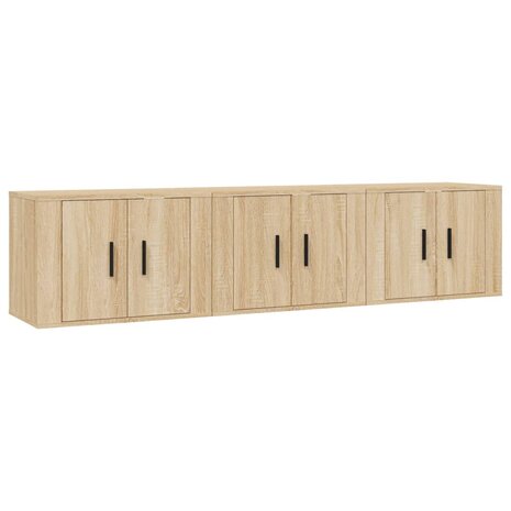 Tv-wandmeubels 3 st 57x34,5x40 cm sonoma eikenkleurig 2