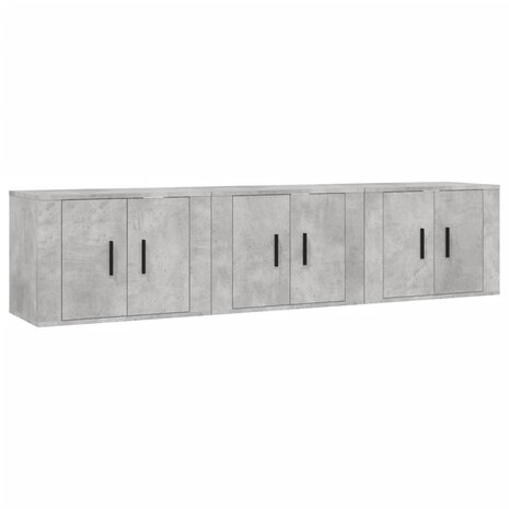 Tv-wandmeubels 3 st 57x34,5x40 cm betongrijs 2