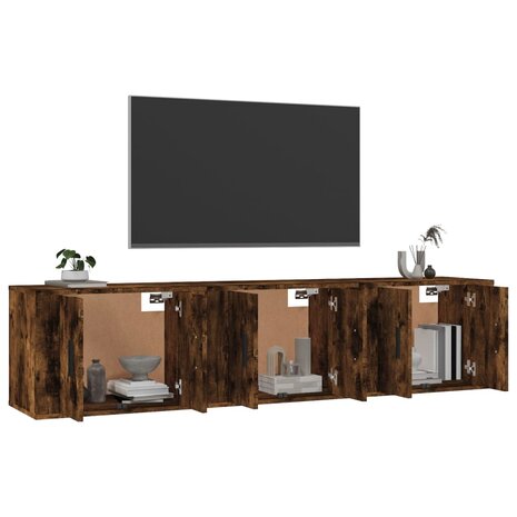 Tv-wandmeubels 3 st 57x34,5x40 cm gerookt eikenkleurig 3