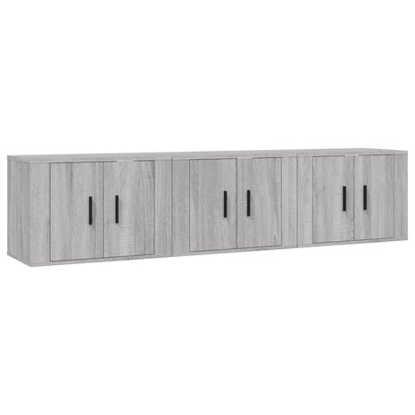 Tv-wandmeubels 3 st 57x34,5x40 cm grijs sonoma eikenkleurig 2