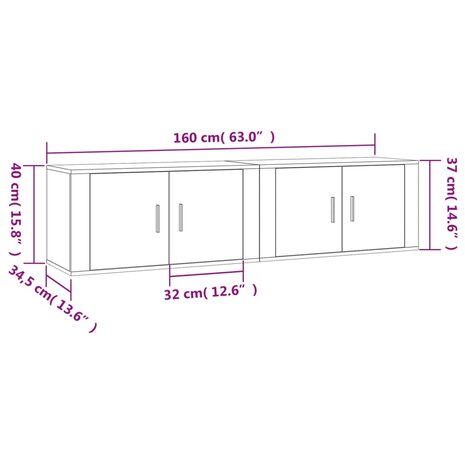 Tv-wandmeubels 2 st 80x34,5x40 cm sonoma eikenkleurig 8