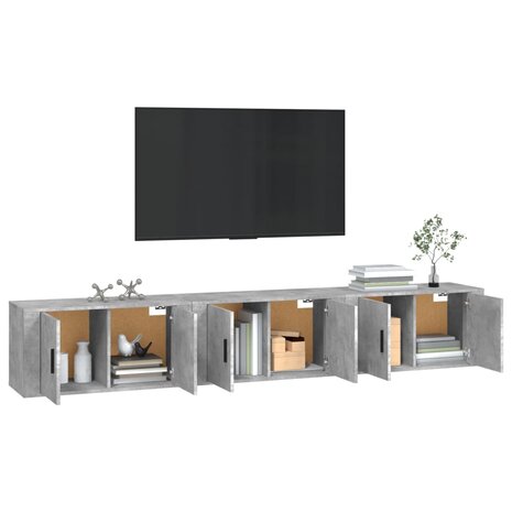 Tv-wandmeubels 3 st 80x34,5x40 cm betongrijs 3