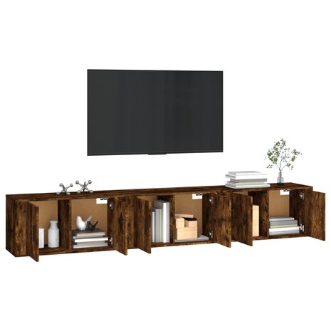 Tv-wandmeubels 3 st 80x34,5x40 cm gerookt eikenkleurig 3