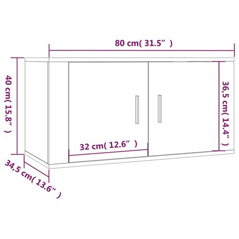 Tv-wandmeubels 3 st 80x34,5x40 cm grijs sonoma eikenkleurig 9