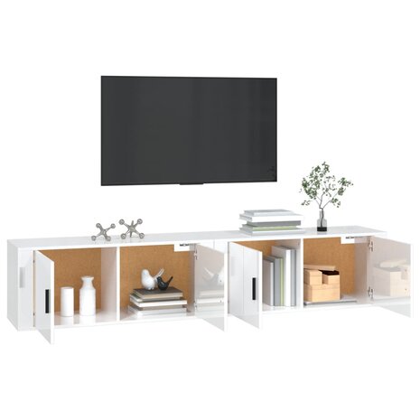 Tv-wandmeubels 2 st 100x34,5x40 cm hoogglans wit 3