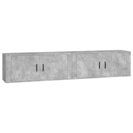 Tv-wandmeubels 2 st 100x34,5x40 cm betongrijs 2