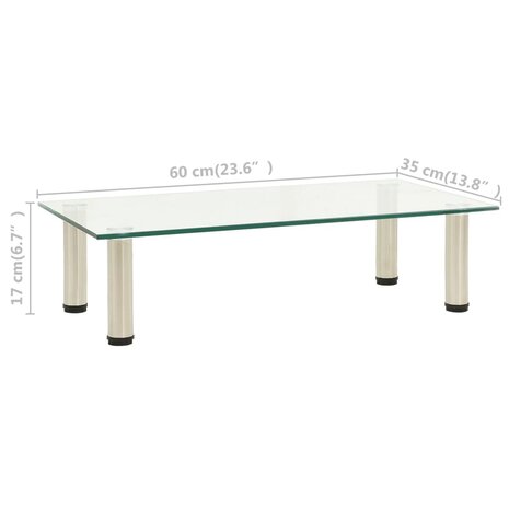 Tv-meubel 60x35x17 cm gehard glas transparant 5