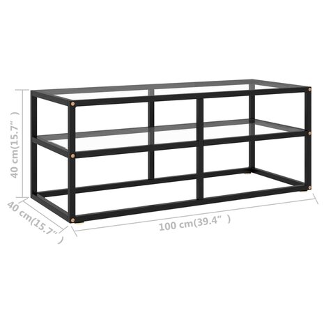 Tv-meubel met gehard glas 100x40x40 cm zwart 6