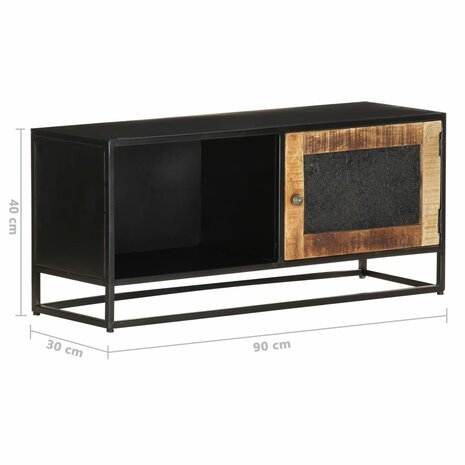 Tv-meubel 90x30x40 cm ruw mangohout 6