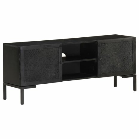 Tv-meubel 115x30x46 cm massief mangohout zwart 10