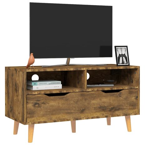 Tv-meubel 90x40x48,5 cm bewerkt hout gerookt eikenkleurig 3