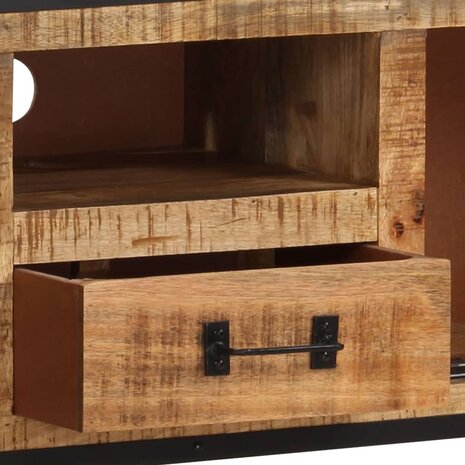 Tv-meubel 110x31x46 cm ruw mangohout 8