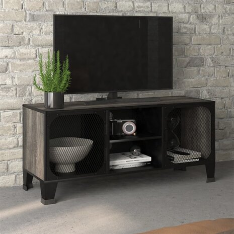 Tv-meubel 105x36x47 cm metaal en MDF grijs 1