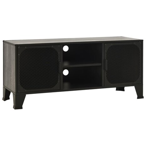 Tv-meubel 105x36x47 cm metaal en MDF grijs 2