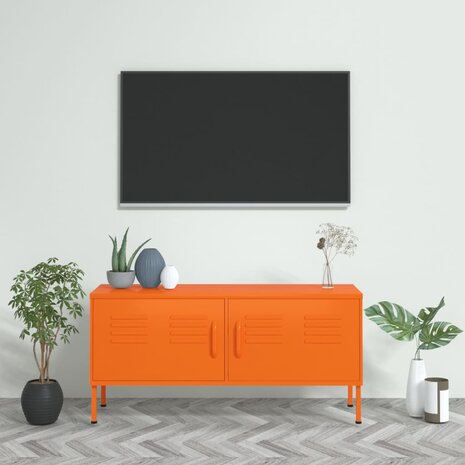 Tv-meubel 105x35x50 cm staal oranje 1